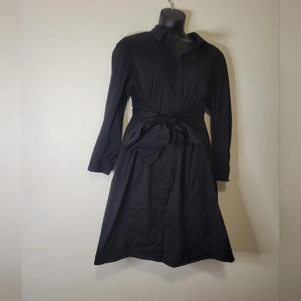 Lafayette 148 size 18w black shirt midi dress pockets